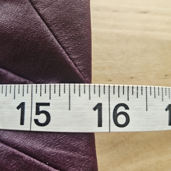 Vince Camuto Faux Leather Sheath Asymmetrical Neckline Size 10 Purple Whimsigoth - Picture 10 of 11